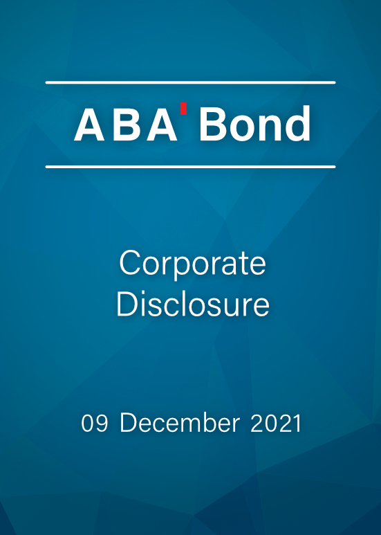 Corporate Disclosure 09 December 2021