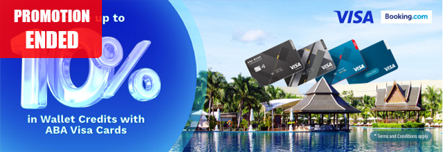 Get 10% on Booking.com with ABA Visa Card | ABA Bank Cambodia