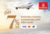 Enjoy​ an​ Exclusive​ 7%​ discount​ on​ Emirates​ Flights​ with​ ABA​ cards​
