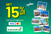 Get​ an​ exclusive​ 15%​ instant​ discount​ on​ EVA​ Air’s​ popular​ routes​ with​ ABA​ cards