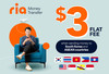 Flat fee 3 USD on your money transfer to South Korea and ASEAN Countries via Ria with ABA Mobile