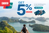 Enjoy​ 5%​ cashback​ on​ your​ spending​ in​ any​ country​ in​ Southeast​ Asia​ with​ ABA​ UnionPay​ card