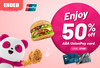 Enjoy​ 50%​ off​ foodpanda​ using​ your​ ABA​ UnionPay​ card