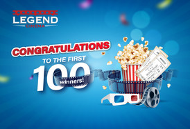 Cheers for the first 100 one-year movie ticket winners!