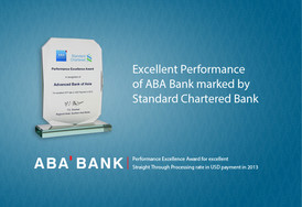 Standard Chartered bank awards ABA Bank for excellent performance