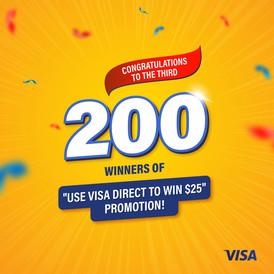 The​ final​ 200​ winners​ of​ Visa​ Direct en