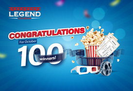 Welcome​ another​ 100​ winners​ of​ one-year​ movie​ ticket​ promotion!​